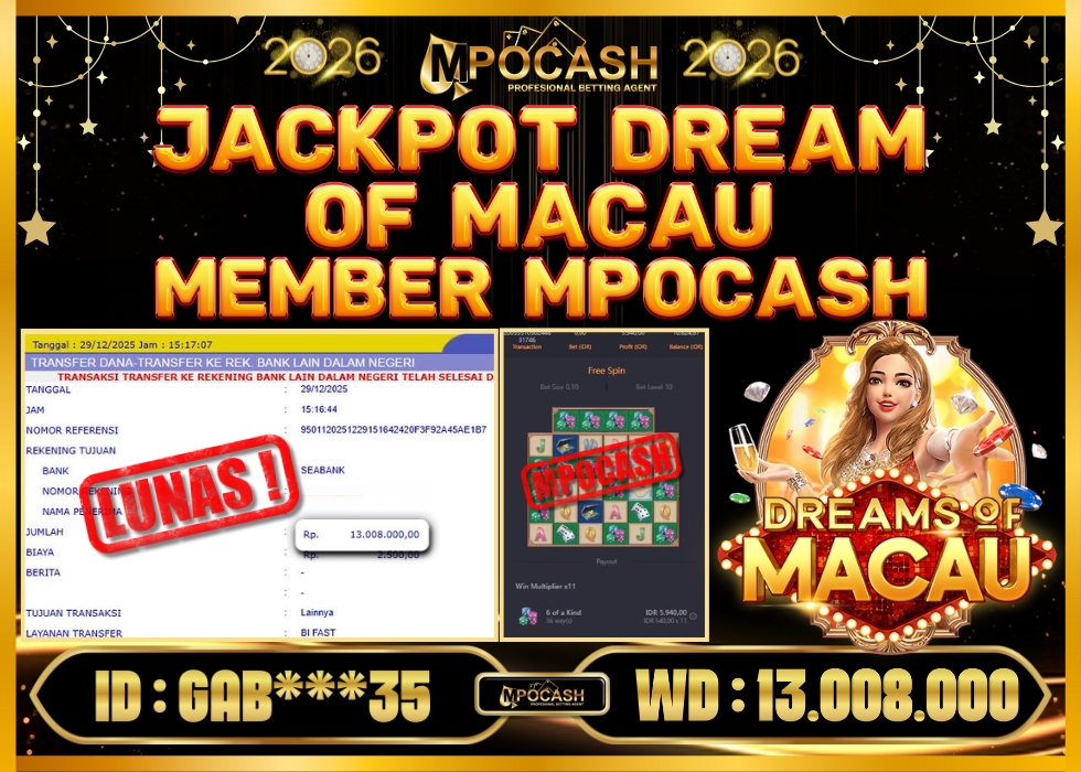MPOCASH JACKPOT DREAM OF MACAU